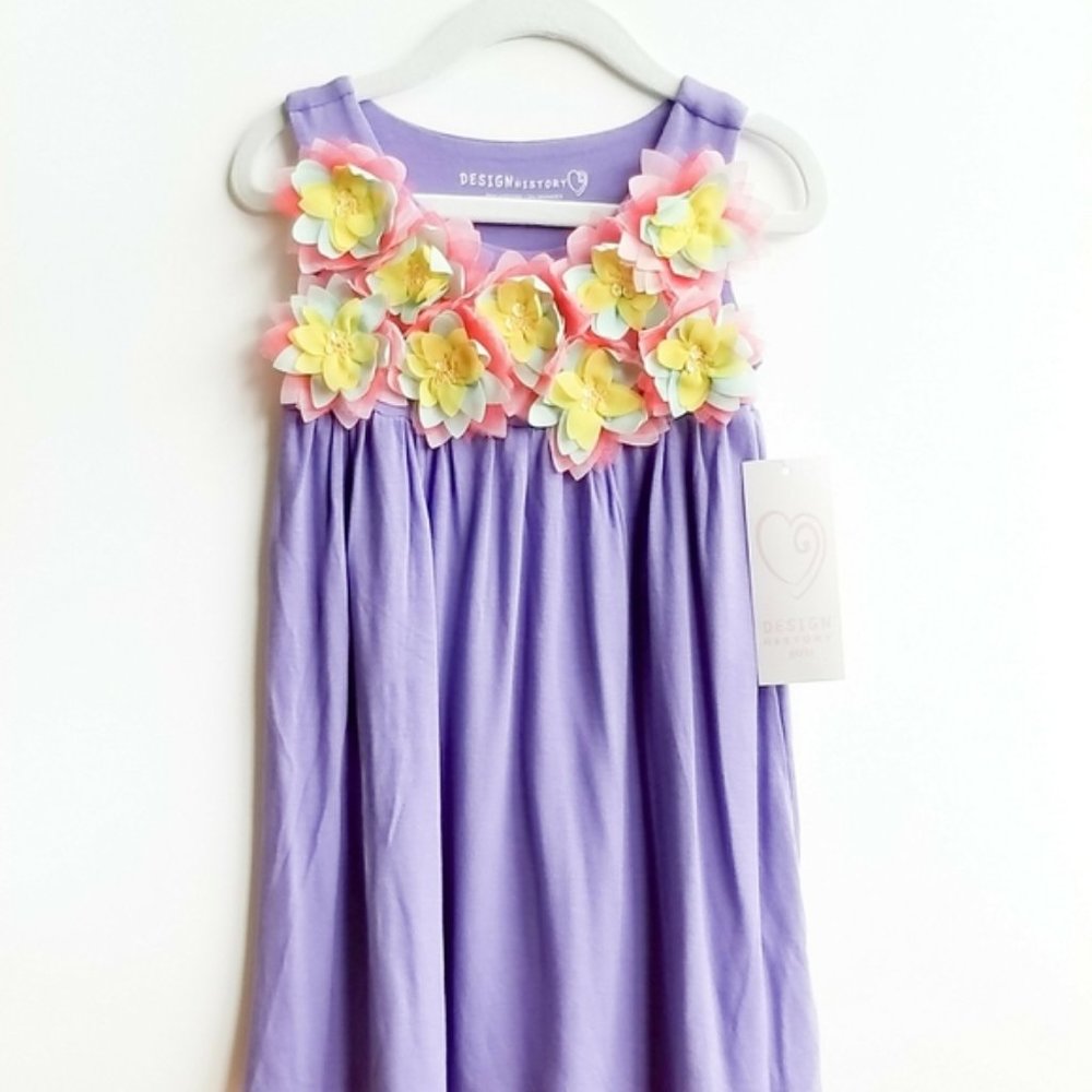 NWT Design History Purple Flower Dress 3T